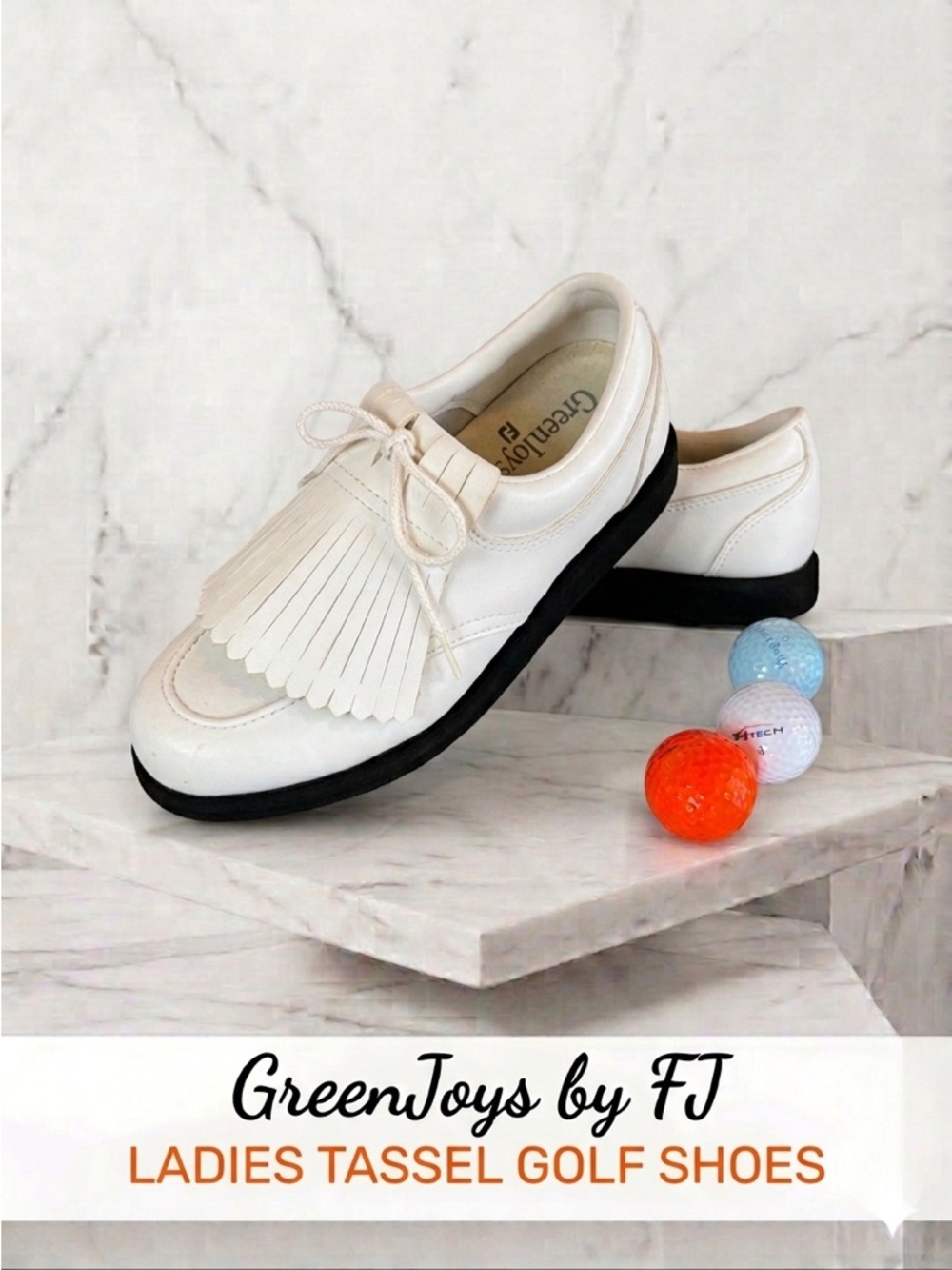 Greenjoy by FootJoy White Ladies Tassel Golf Shoes Vintage Size 7.5